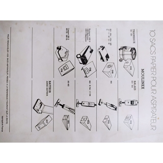 BOLSA ASPIRADOR MOULINEX, CAJA 10 BOLSAS, RECAMBIO ALTERNATIVO, VER FOTO MODELOS, 110357 - Imagen 2
