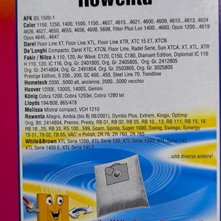 BOLSA ASPIRADOR ROWENTA, CAJA 4 BOLSAS + 2 FILTROS, RECAMBIO ALTERNATIVO, VER FOTO MODELOS, 7746147 - Imagen 2