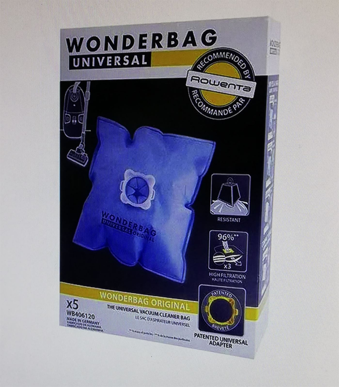 BOLSA ASPIRADOR WONDERBAG, RECAMBIO ORIGINAL, CAJA 5 BOLSAS, WB406120 - Imagen 1