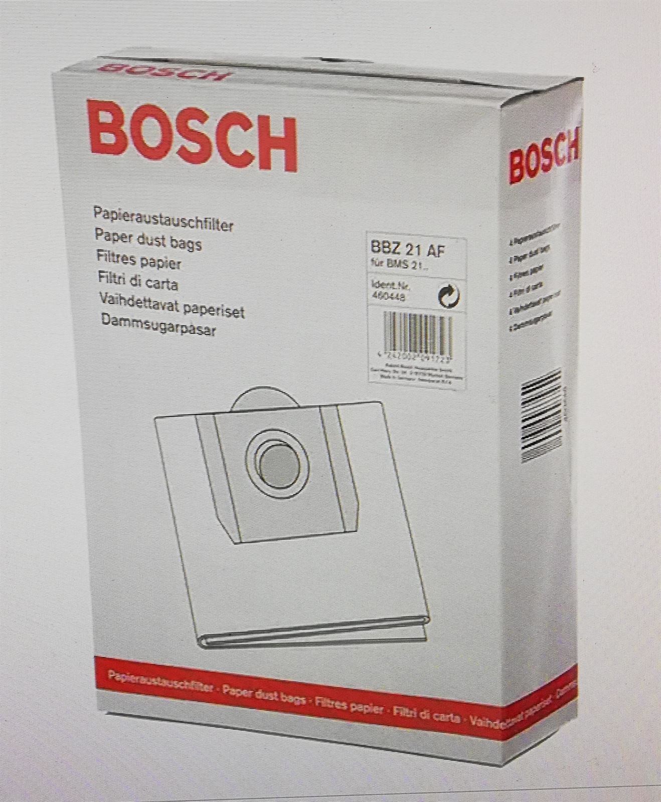 BOLSA PARA ASPIRADOR BOSCH BMS1000/01, RECAMBIO ORIGINAL, PAQUETE 4 BOLSAS, 00460448 - Imagen 1