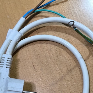 CABLE ALIMENTACION HORNO, LAVADORA, LAVAVAJILLAS, 16A, 250V, 3 HILOS COBRE 2,5MM, LARGO 950 MM, TERMINALES FASTON, 1250003109 - Imagen 2