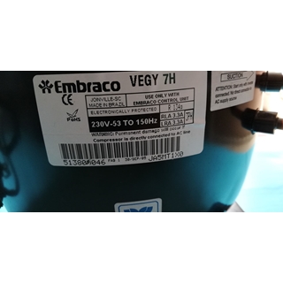 COMPRESOR FRIGORIFICO INVERTER ELECTROLUX, AEG, ZANUSSI, CON ARRANCADOR, R134, 1/3 CV, EMBRACO, 220v, 150Hz, 53039183099 - Imagen 2