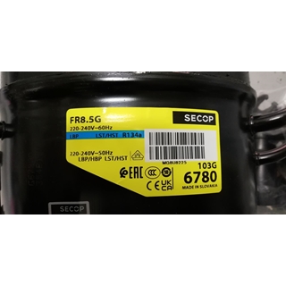 COMPRESOR FRIGORIFICO, SECOP, R134, 1/4 CV, 220V, CON CONDENSADOR, 261 W, cilindro 7,95 cm³, 50 Hz, FR8.5G - Imagen 2