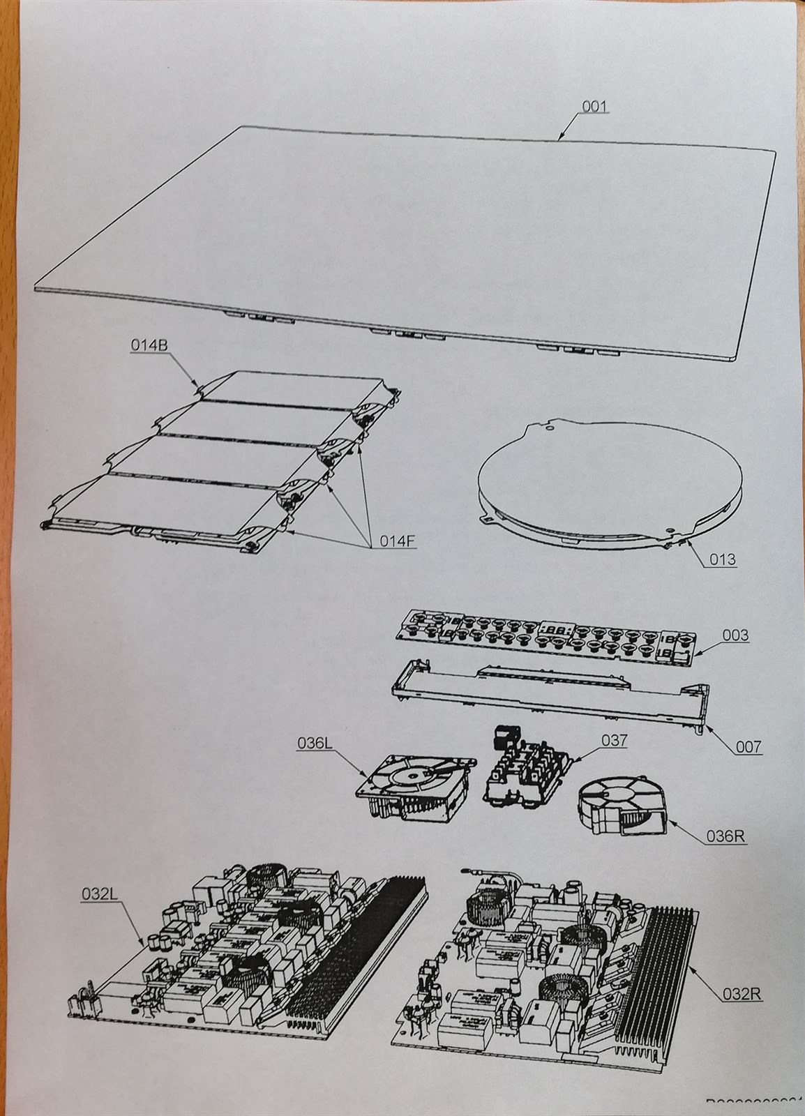 CRISTAL VITROCERAMICA ELECTROLUX, 5 FUEGOS, INDUCCION, HKP65310FB , 590X520MM, RECAMBIO ORIGINAL,140033846019 - Imagen 1