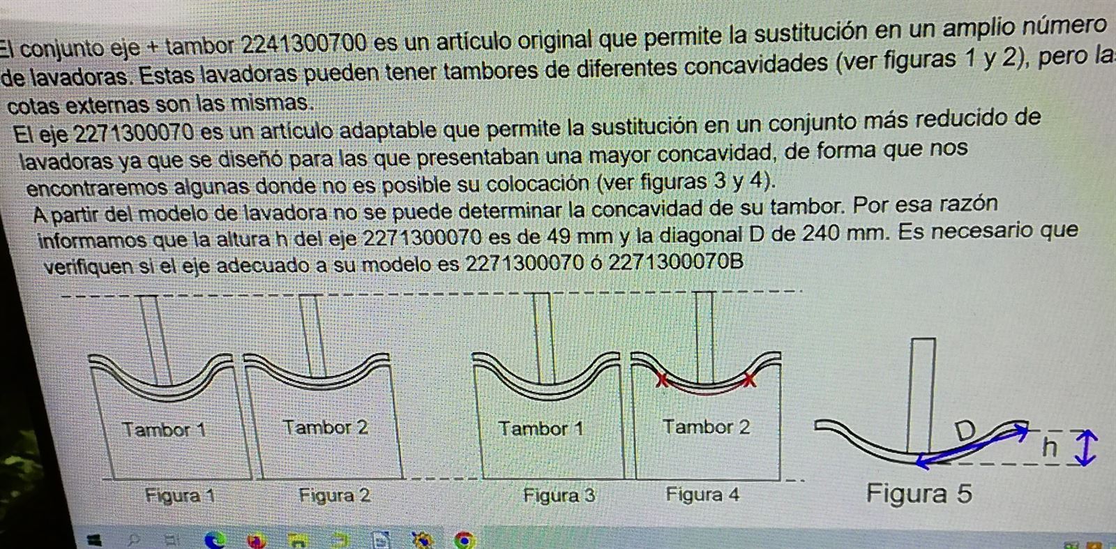 EJE CESTO LAVADORA BALAY, BOSCH, 2271300060 - Imagen 3