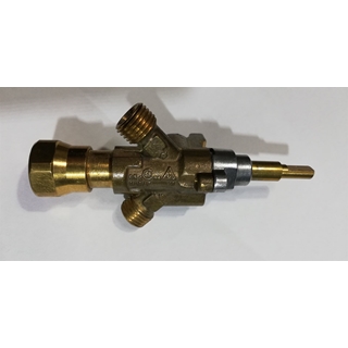 GRIFO GAS SABAF HORNO COCINA, SALIDA QUEMADOR GRILL, SALIDA QUEMADOR INFERIOR, 65C, TIPO13, 2 TERMOPAR, EJE 6MM, M14, LARGO 112MM, BRIDA CENTRO TORNILLOS 24MM, 225153 - Imagen 2