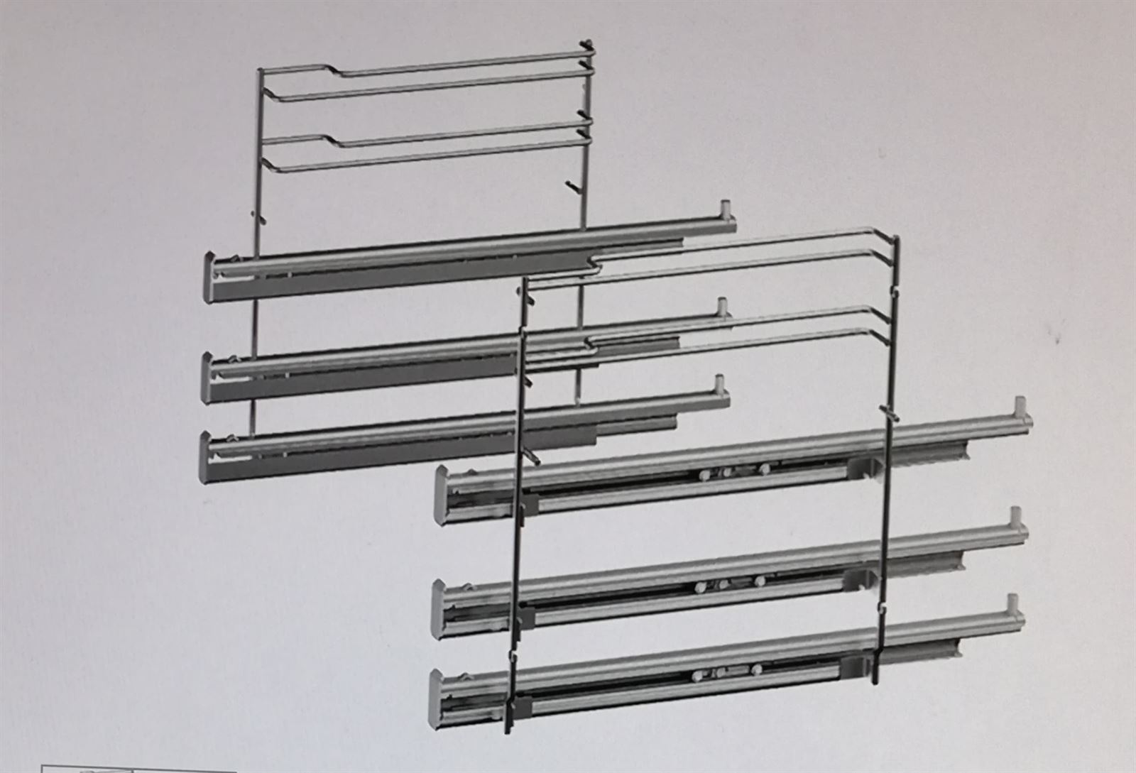 GUIAS EXTRAIBLES HORNO BALAY, BOSCH, GUIAS EXTRAIBLES 3 ALTURAS, RECAMBIO ORIGINAL, 17007521 - Imagen 1