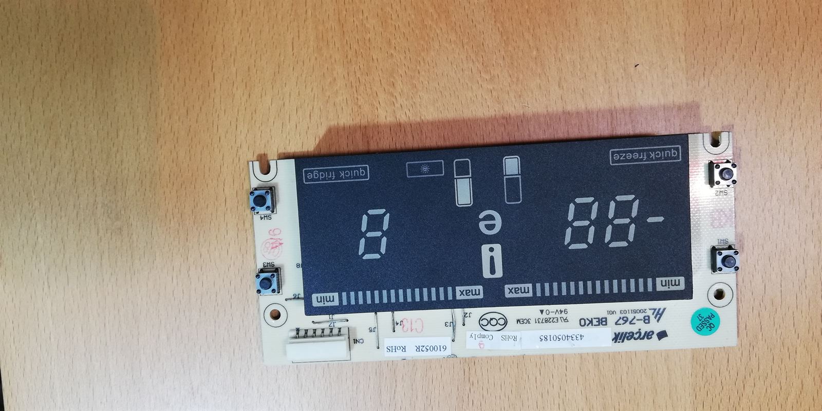 MODULO ELECTRONICO DISPLAY FRIGORIFICO TEKA, NFE420-VR01, TARJETA DISPLAY TSE-342, 81698090 - Imagen 2