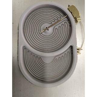 PLACA RADIANTE FUEGO VITROCERAMICA DOBLE CANDY, sin calor residual, 2400/1500 W, 230 V, 41015054 - Imagen 2