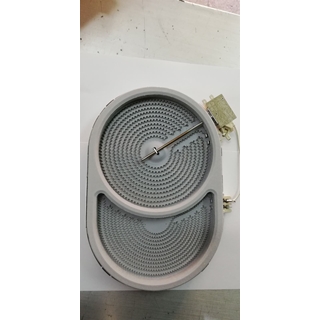PLACA RADIANTE FUEGO VITROCERAMICA DOBLE FAGOR, TEKA, THOR, CON CALOR RESIDUAL, 2300 W, 230 V, 285/190 MM, 4390302810 - Imagen 1